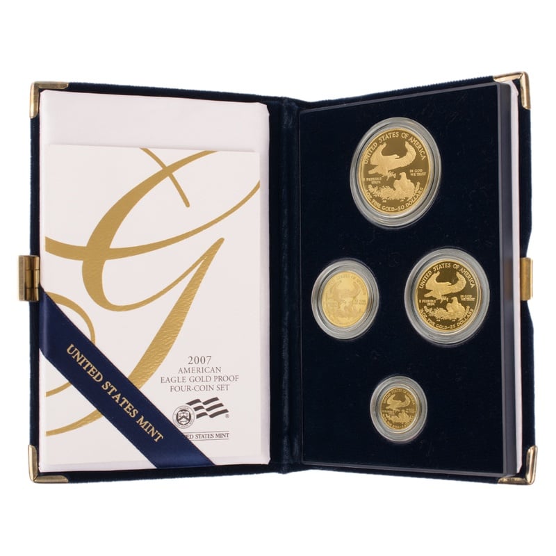 2007 Proof Gold Eagle 4 Coin Set Boxed 5 537