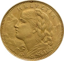 10 Swiss Franc 1912-1922 - $461.30