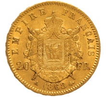 Buy 1868 Gold Twenty French Franc Coin | from BullionByPost - From