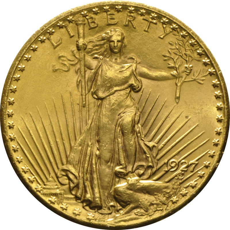 1927 $20 Double Eagle St Gaudens Gold coin - From $2,474