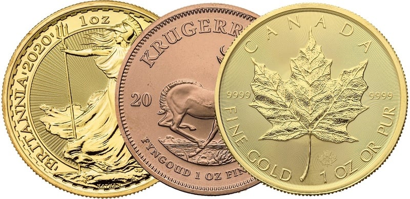 1oz Gold Coins Best Value BullionByPost From 2 442