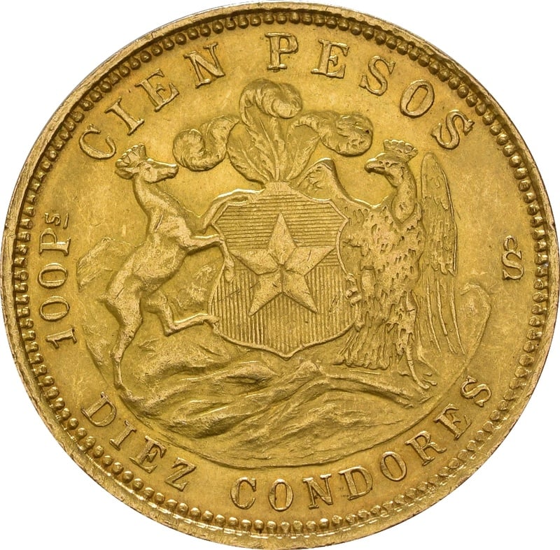 Chilean 100 Pesos Gold Coin 1 749