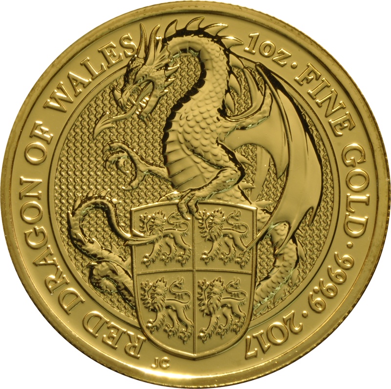 Buy 2017 1oz Gold Queen's Beast, Red Dragon Coins | BullionByPost