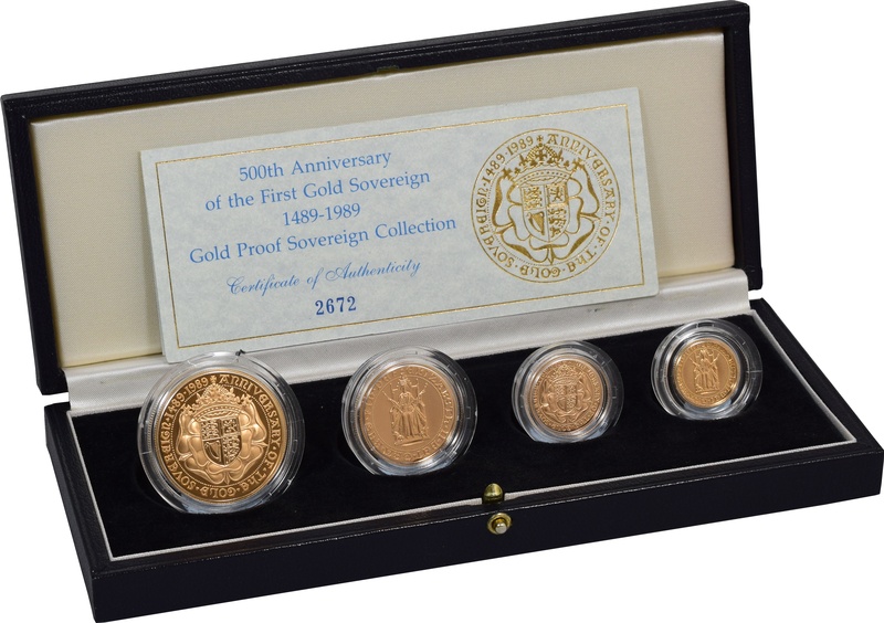 1989 Gold Proof Sovereign Four Coin Set - 500th Anniversary - $10,989