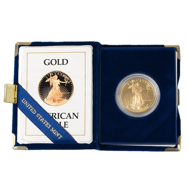 1990 American Eagle Proof One Ounce Gold Coin MCMXC Boxed - $2,763