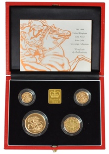 1999 Gold Proof Sovereign Four Coin Set 6 816