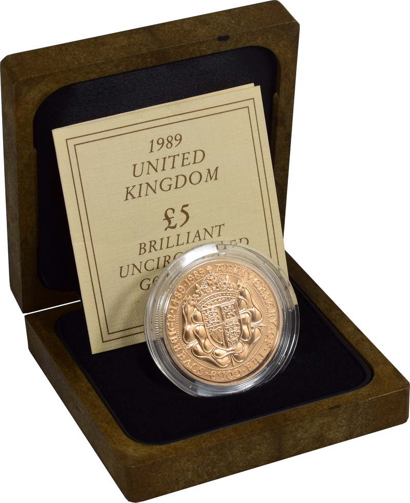 1989 Five Pound Brilliant Uncirculated Gold Coin: 500th Anniversary ...