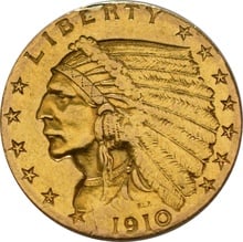 American Gold Quarter Eagle $2.50 Indian Head - $885.70