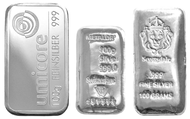 100g SILVER 999 hand poured bar. 100 gram 99.9% online pure solid silver 2022