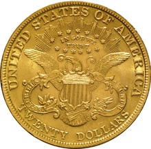 1896 $20 Double Eagle Liberty Head Gold Coin, Philadelphia - $2,304