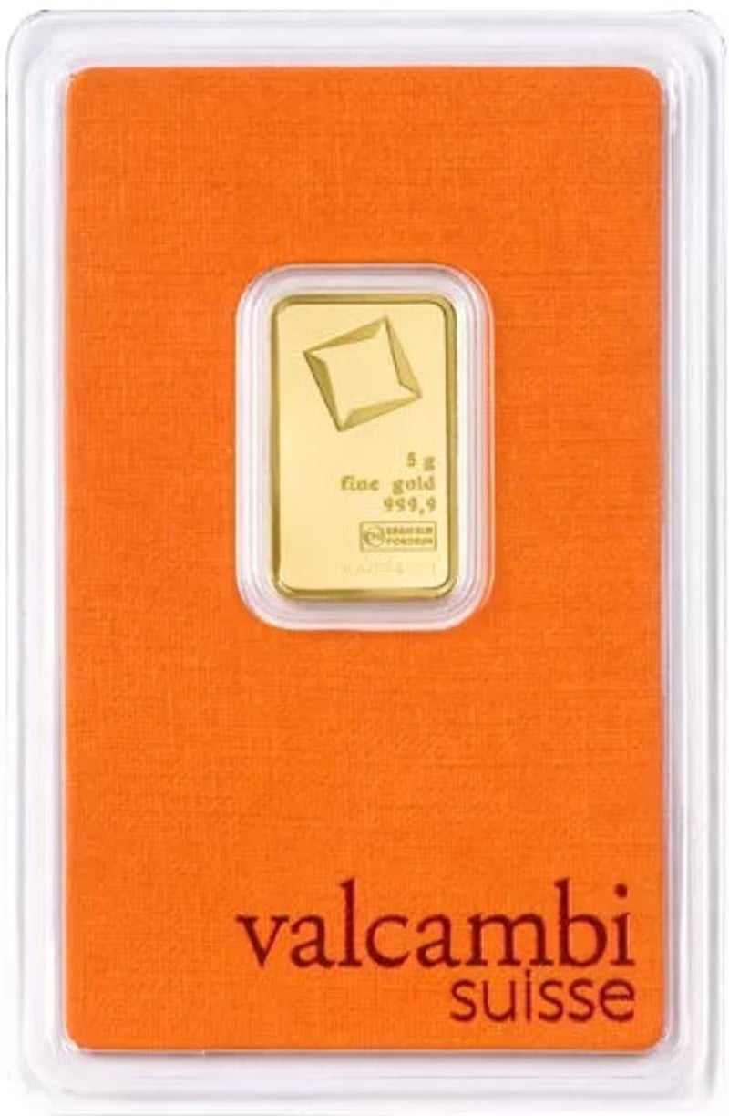 Valcambi 5g Gold Bar | BullionByPost - From $452.20