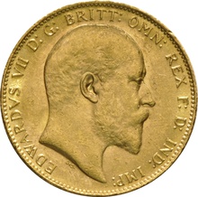 1908 Gold Sovereign - King Edward VII - London - $610.00