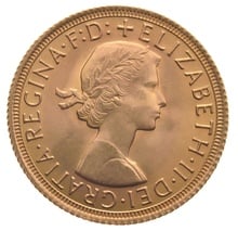 1957 Gold Sovereign - Elizabeth II Young Head - $983.20