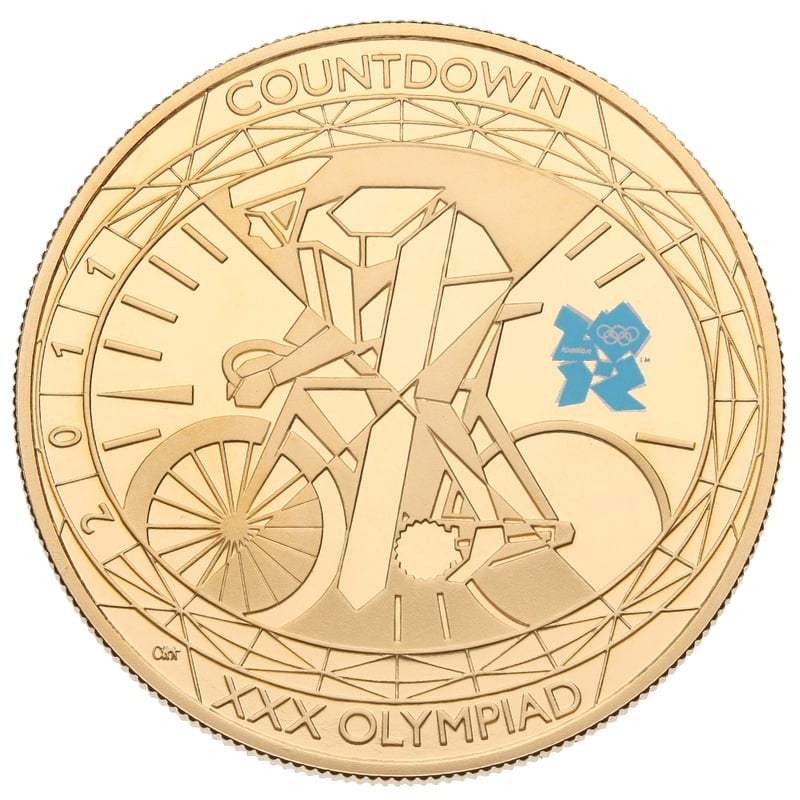 2011- Gold £5 Proof Crown, London Olympics Cycling - $2,908