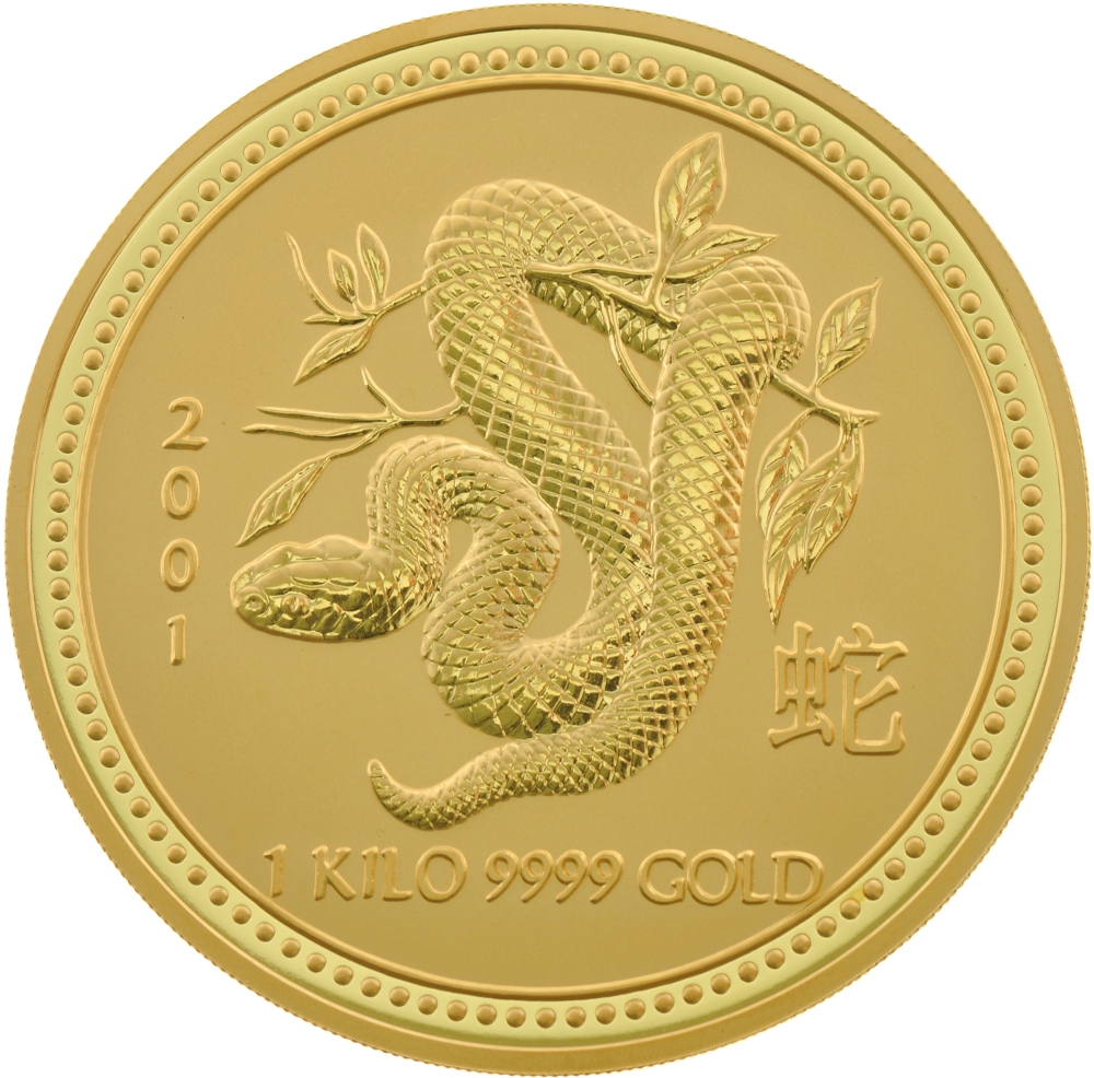 1kg Gold Australian Year of the Snake 2001 - $43,259